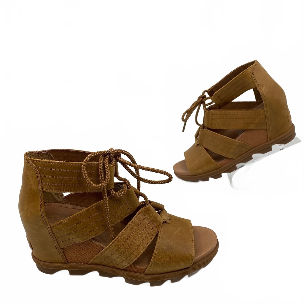 Sorel Tan Leather Gladiator Wedges | Women’s US10